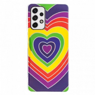 Coque Samsung Galaxy A53 5G Coeur Psychédélique