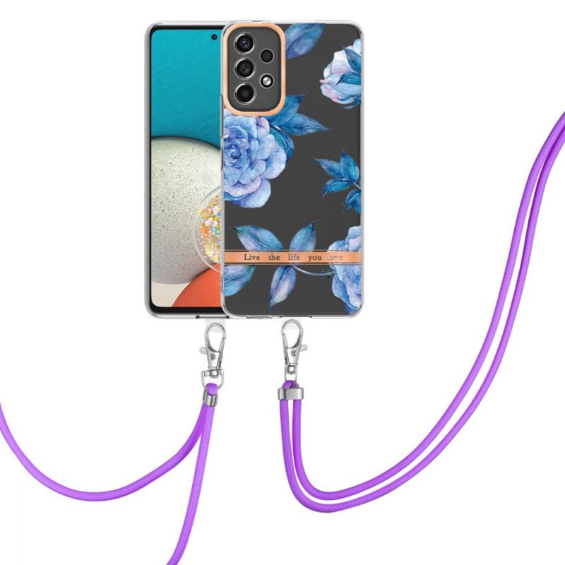 Coque Samsung Galaxy A53 5G à Cordon Florale