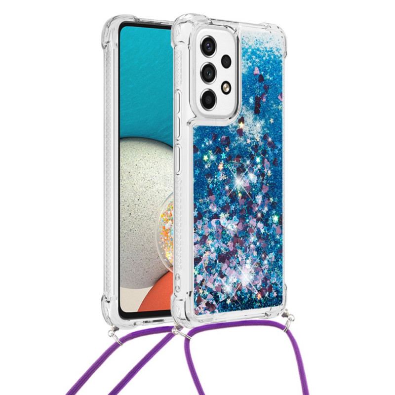 Coque Samsung Galaxy A53 5G à Cordon Paillettes Design