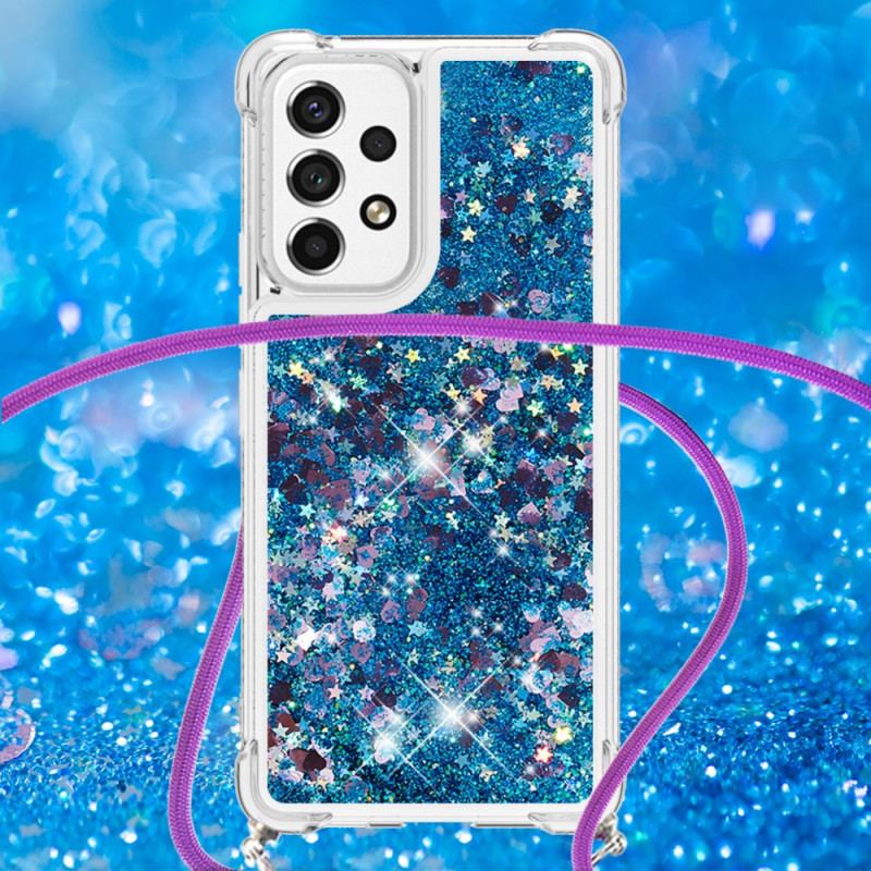 Coque Samsung Galaxy A53 5G à Cordon Paillettes Design