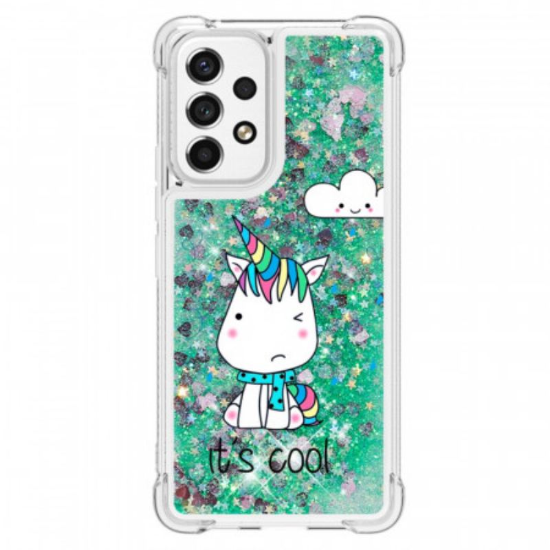 Coque Samsung Galaxy A53 5G Licorne Paillettes