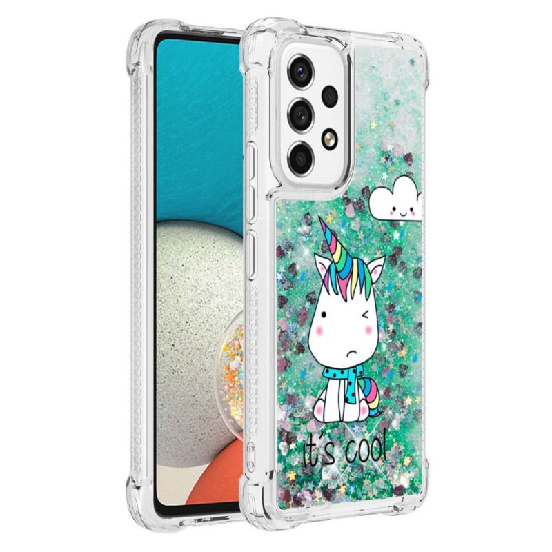 Coque Samsung Galaxy A53 5G Licorne Paillettes