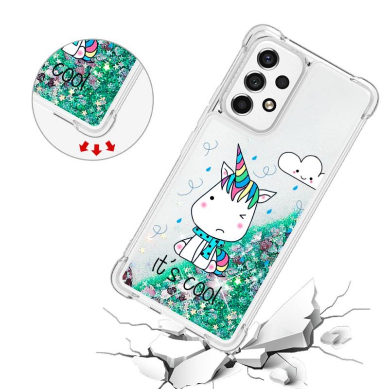 Coque Samsung Galaxy A53 5G Licorne Paillettes