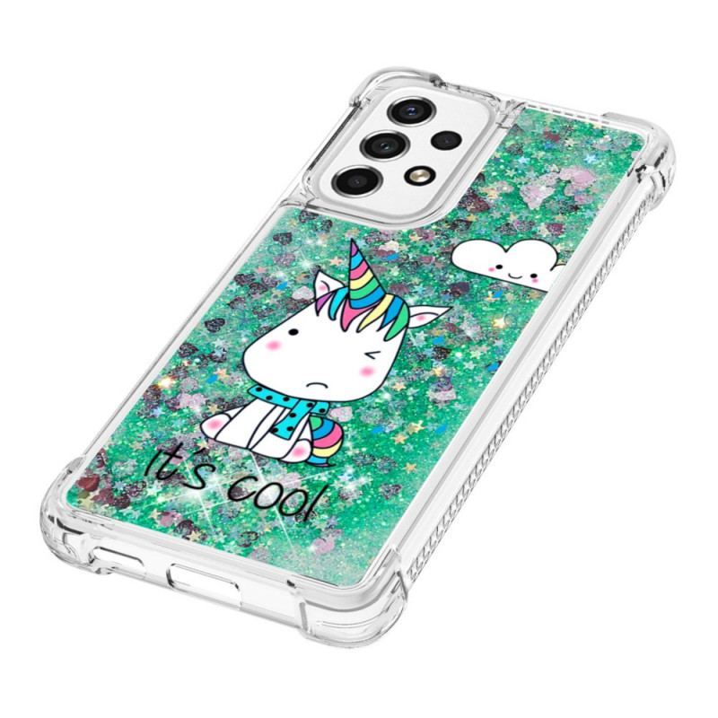 Coque Samsung Galaxy A53 5G Licorne Paillettes