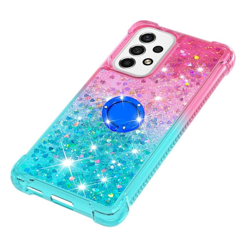 Coque Samsung Galaxy A53 5G Paillettes Anneau-Support