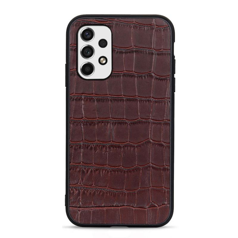 Coque Samsung Galaxy A53 5G Véritable Cuir Texture Crocodile