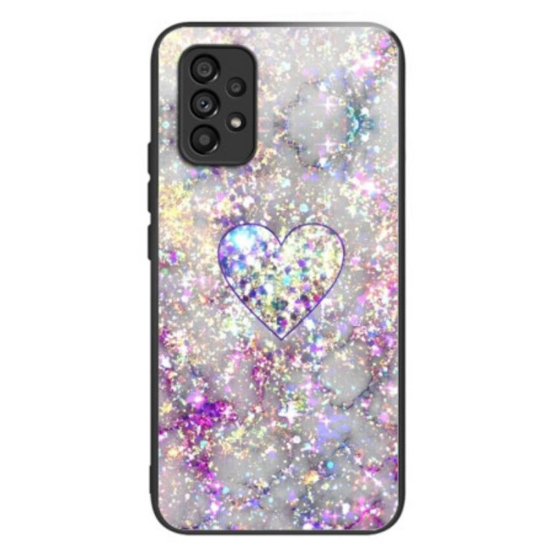 Coque Samsung Galaxy A53 5G Verre Trempé Coeur à Paillettes