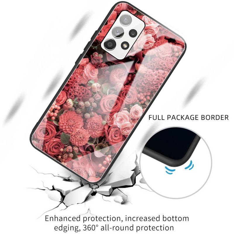 Coque Samsung Galaxy A53 5G Verre trempé Fleurs Roses