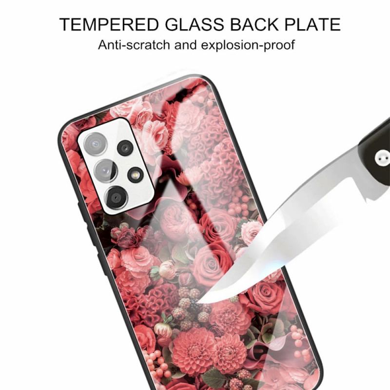 Coque Samsung Galaxy A53 5G Verre trempé Fleurs Roses