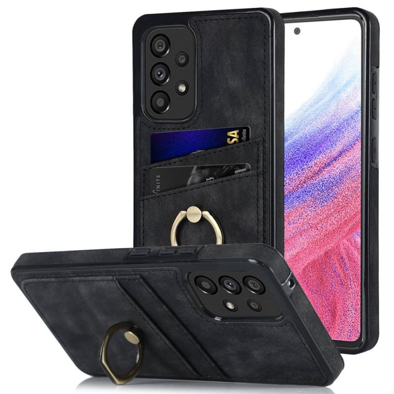 Coque Samsung Galaxy A53 5G Vintage Anneau-Support et Porte-Cartes