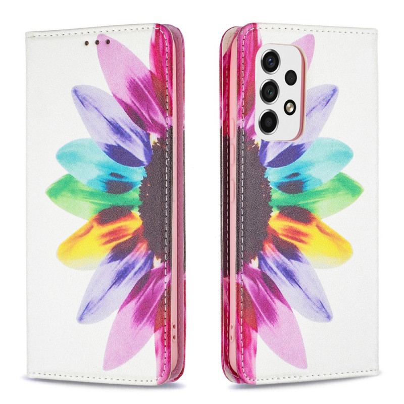 Flip Cover Samsung Galaxy A53 5G Fleur Aquarelle