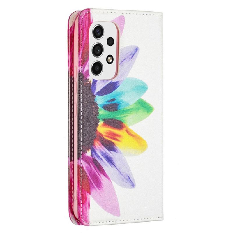 Flip Cover Samsung Galaxy A53 5G Fleur Aquarelle