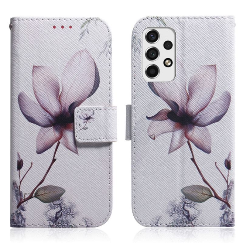 Housse Samsung Galaxy A53 5G Fleur Vieux Rose