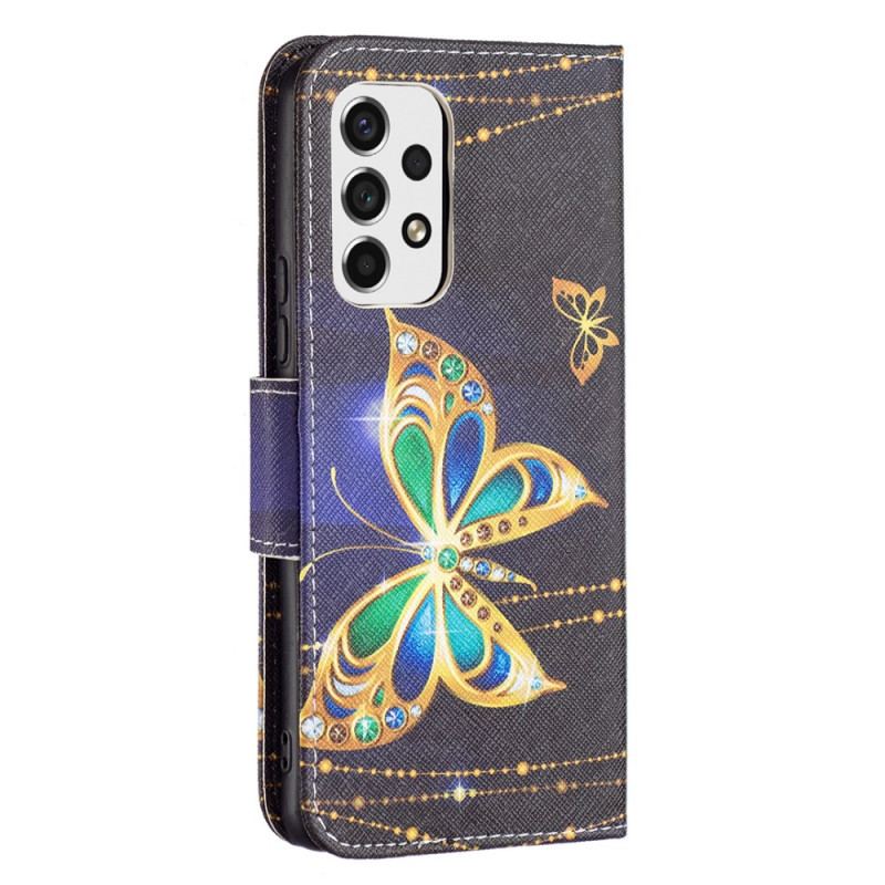 Housse Samsung Galaxy A53 5G Papillons Dorés