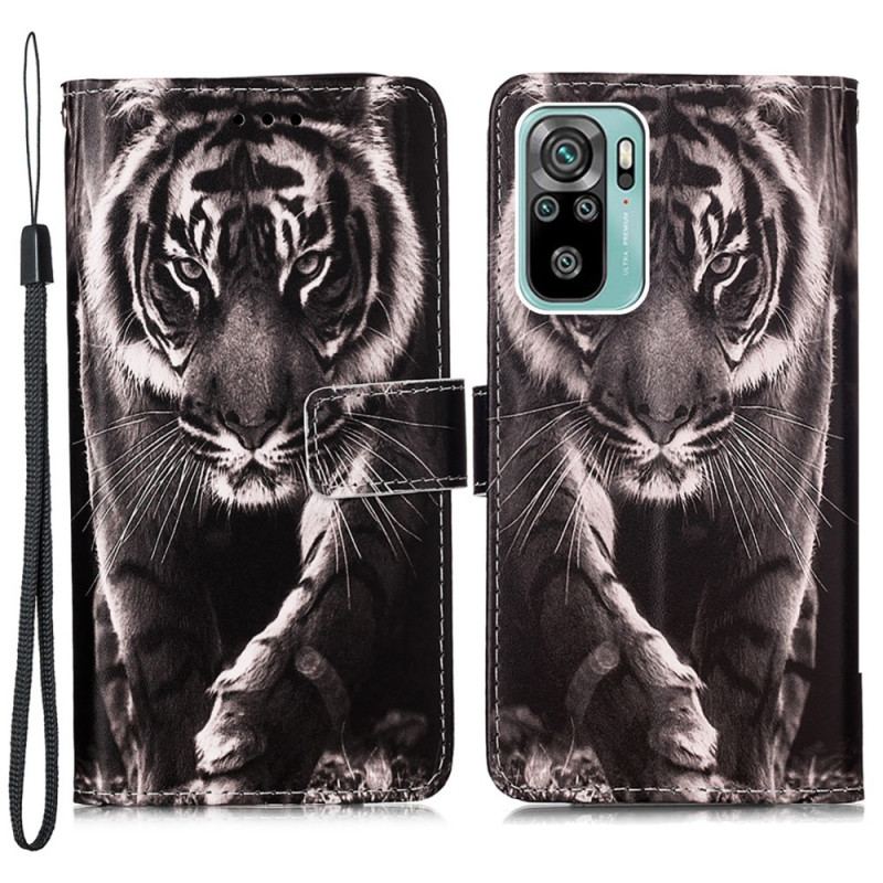 Housse Samsung Galaxy A53 5G Tigre de Nuit à Lanière