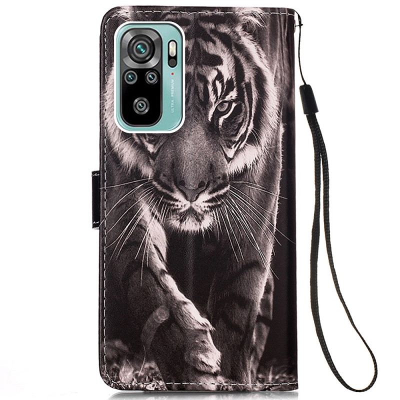 Housse Samsung Galaxy A53 5G Tigre de Nuit à Lanière