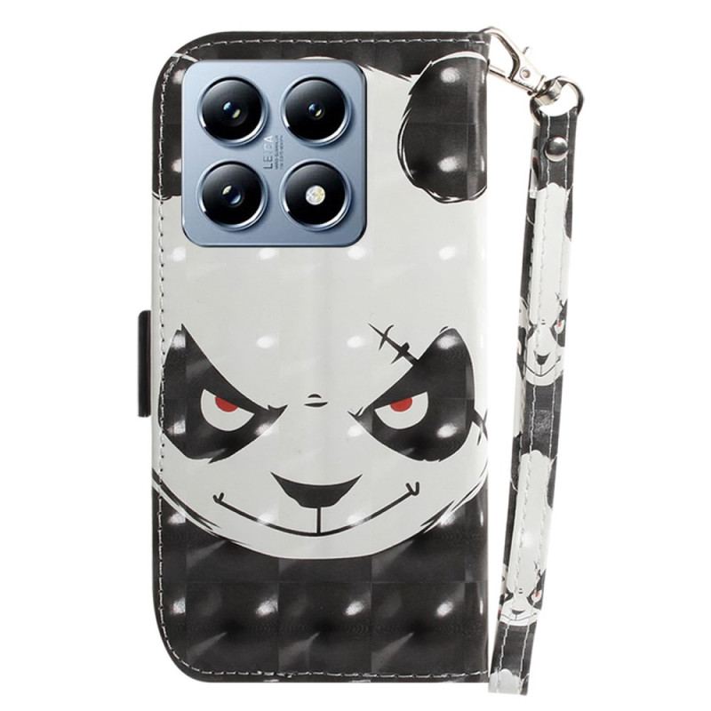 Housse Xiaomi 14T Pro Angry Panda à Lanière