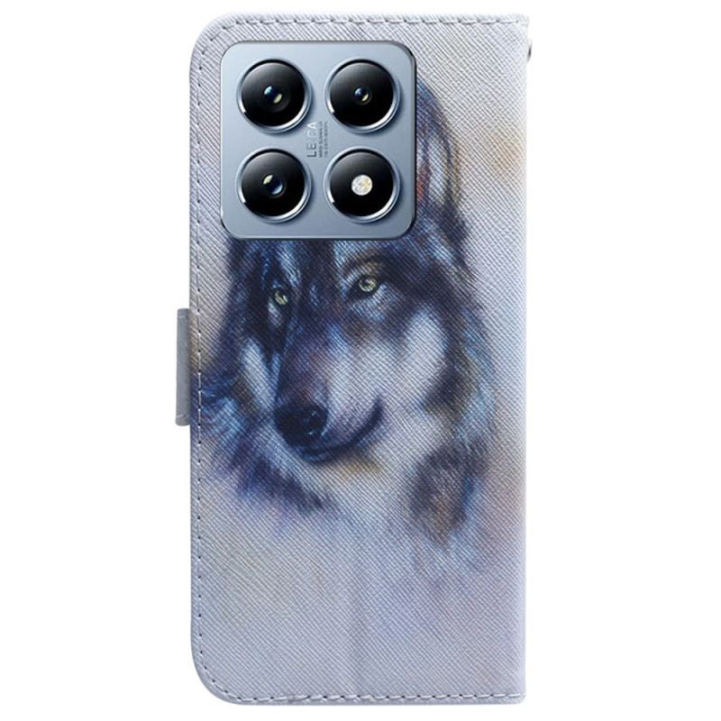 Housse Xiaomi 14T Pro Loup Aquarelle