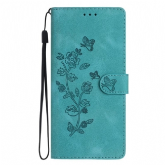 Housse Xiaomi 14T Pro Motif Floral à Lanière