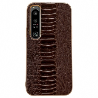 Coque Sony Xperia 1 IV Cuir Véritable Style Crocodile