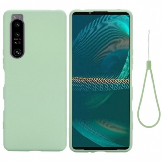 Coque Sony Xperia 1 IV Silicone Liquide à Lanière