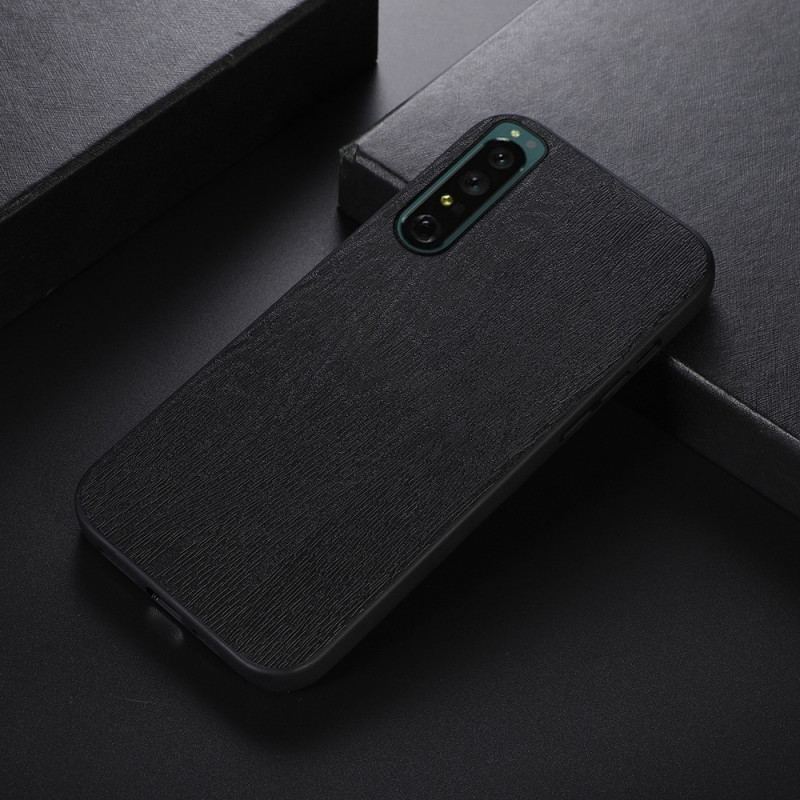 Coque Sony Xperia 1 IV Simili Cuir Texture Bois