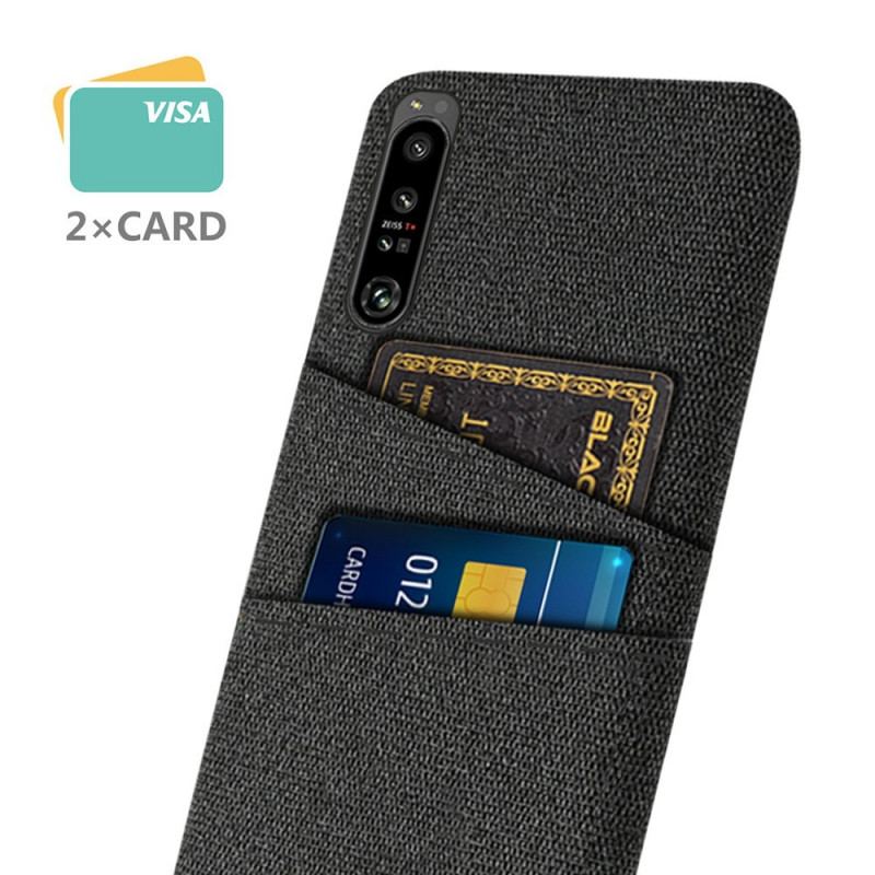 Coque Sony Xperia 1 IV Tissu Porte-Cartes