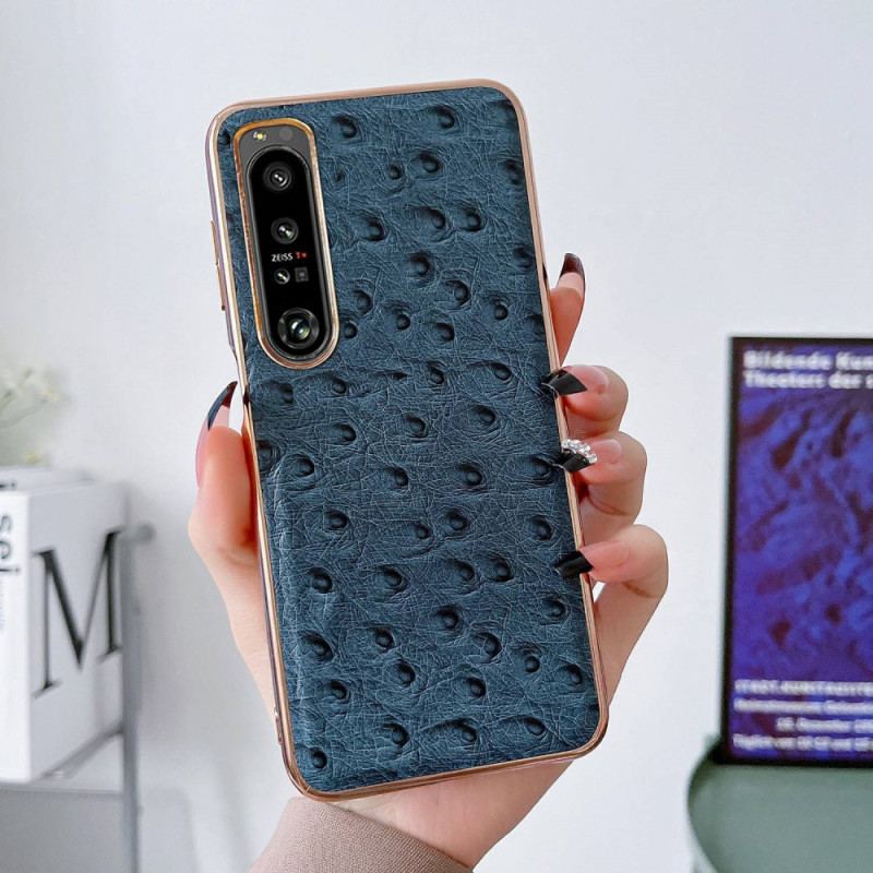 Coque Sony Xperia 1 IV Véritable Cuir Style Autruche