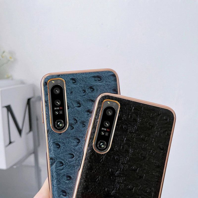 Coque Sony Xperia 1 IV Véritable Cuir Style Autruche