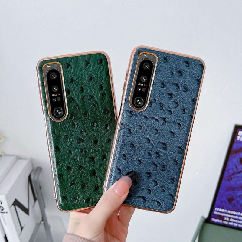 Coque Sony Xperia 1 IV Véritable Cuir Style Autruche