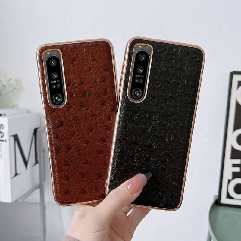 Coque Sony Xperia 1 IV Véritable Cuir Style Autruche