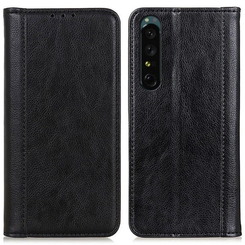 Flip Cover Sony Xperia 1 IV Cuir Fendu Classique