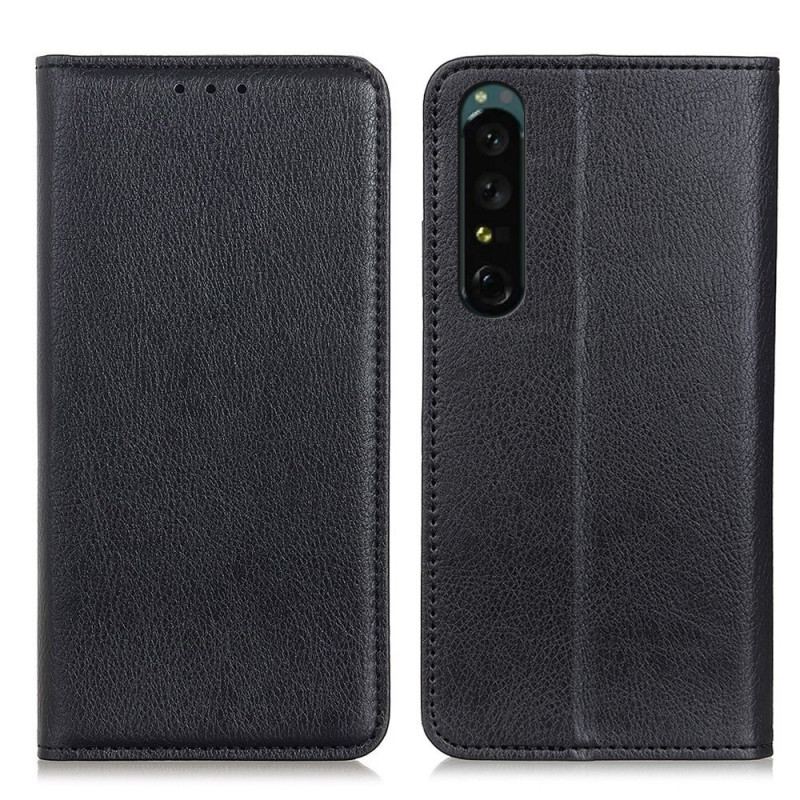 Flip Cover Sony Xperia 1 IV Cuir Fendu Litchi