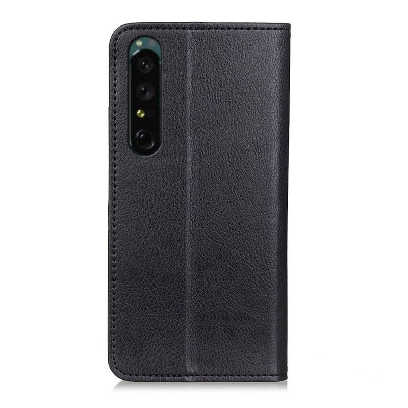 Flip Cover Sony Xperia 1 IV Cuir Fendu Litchi