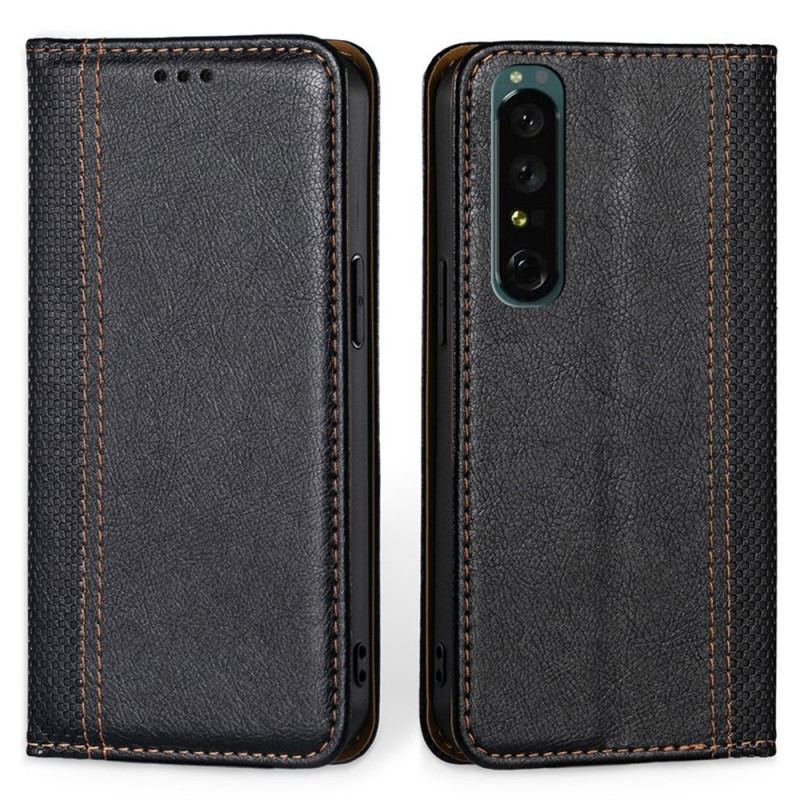 Flip Cover Sony Xperia 1 IV Simili Cuir Vintage