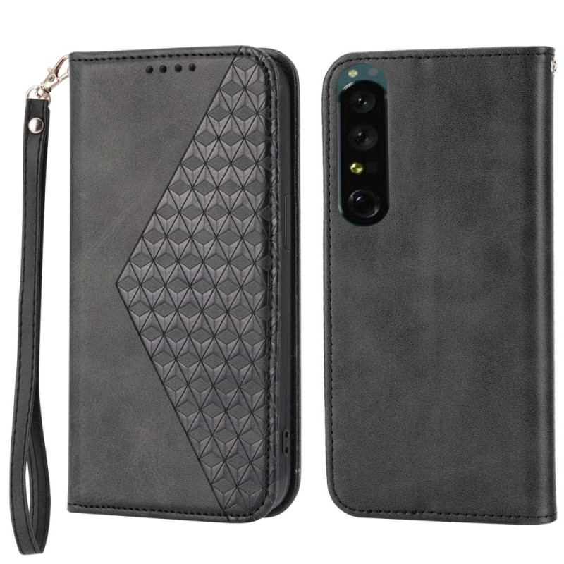 Flip Cover Sony Xperia 1 IV Style Cuir Motif 3D avec Lanière