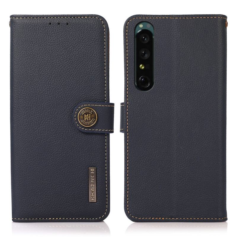 Housse Sony Xperia 1 IV Cuir Véritable KHAZNEH RFID