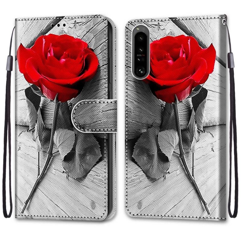 Housse Sony Xperia 1 IV Florale avec Lanière