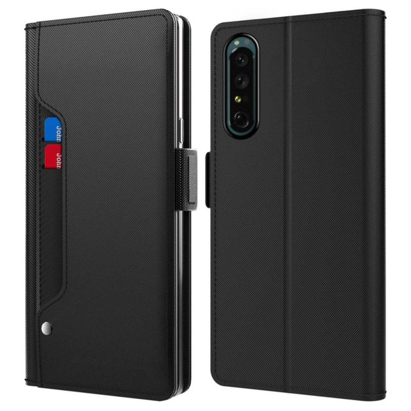 Housse Sony Xperia 1 IV Miroir et Porte-Cartes Amovible