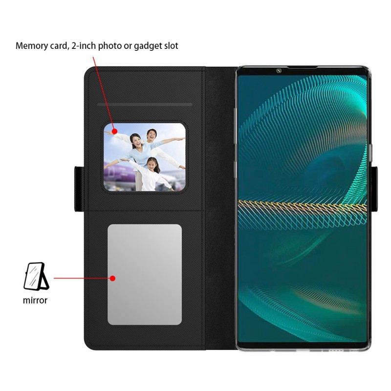 Housse Sony Xperia 1 IV Miroir et Porte-Cartes Amovible