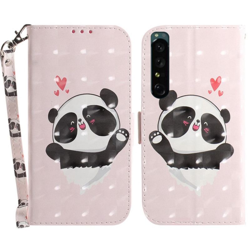 Housse Sony Xperia 1 IV Petit Panda à Lanière