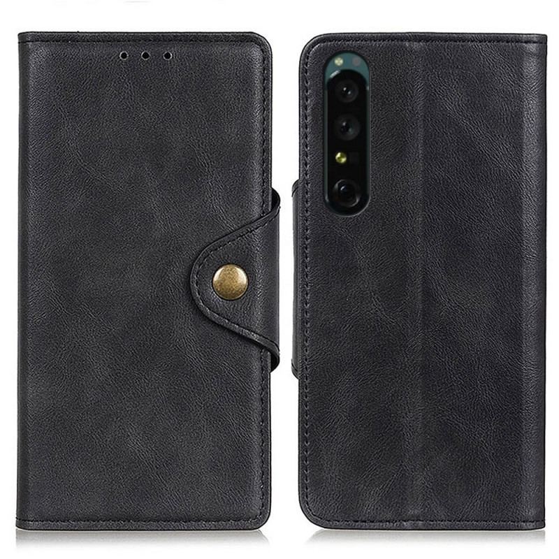 Housse Sony Xperia 1 IV Simili Cuir Bouton