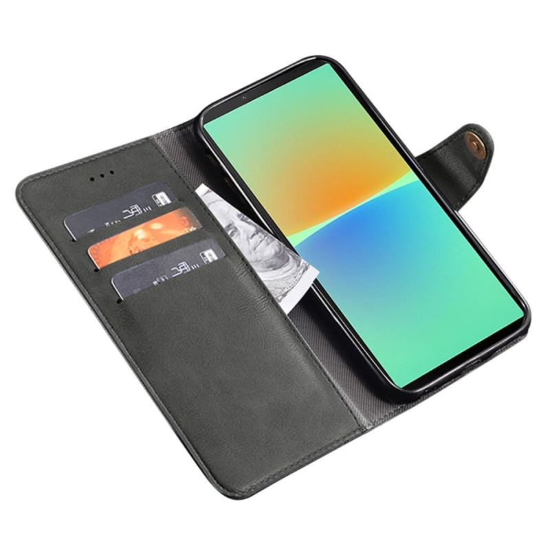 Housse Sony Xperia 1 IV Style Cuir avec Rivets IDEWEI