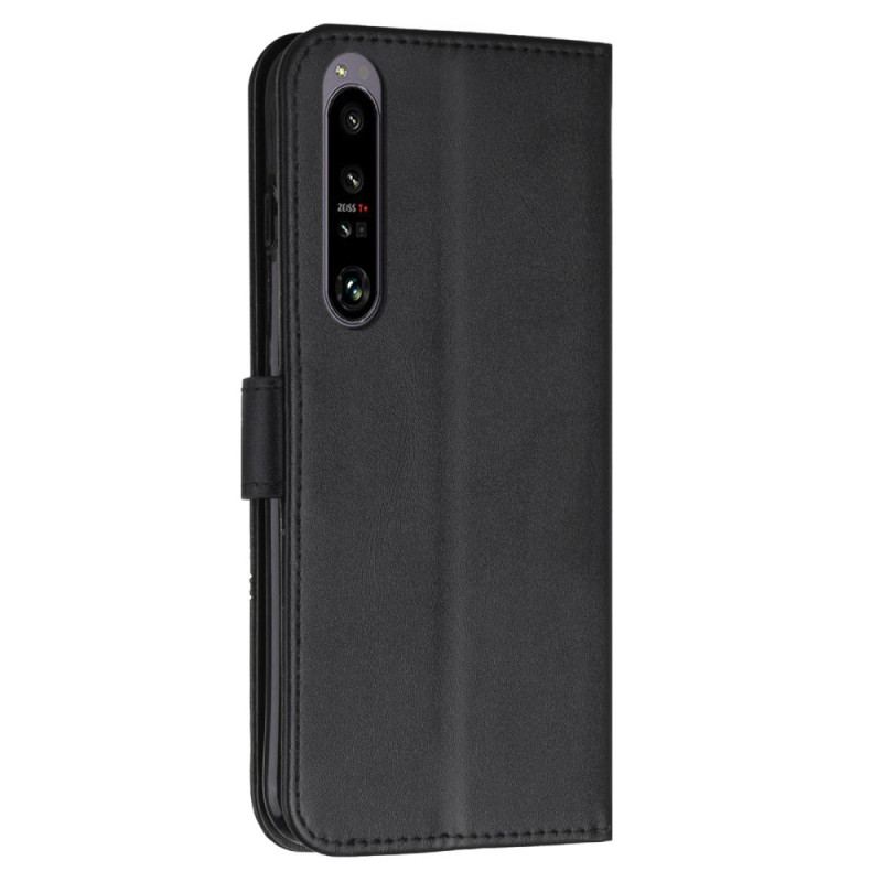 Housse Sony Xperia 1 IV Style Cuir Géométrique avec Lanière