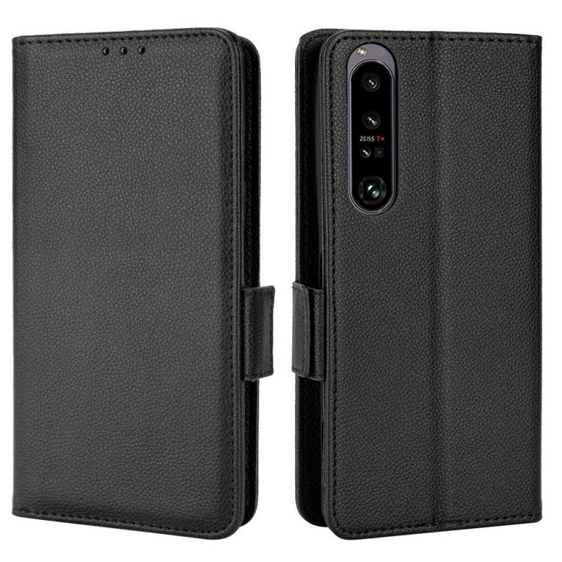 Housse Sony Xperia 1 IV Style Cuir Litchi Traditionnel