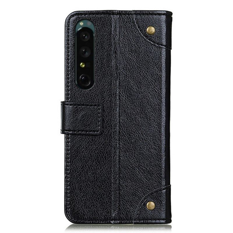 Housse Sony Xperia 1 IV Style Cuir Nappa avec Rivets