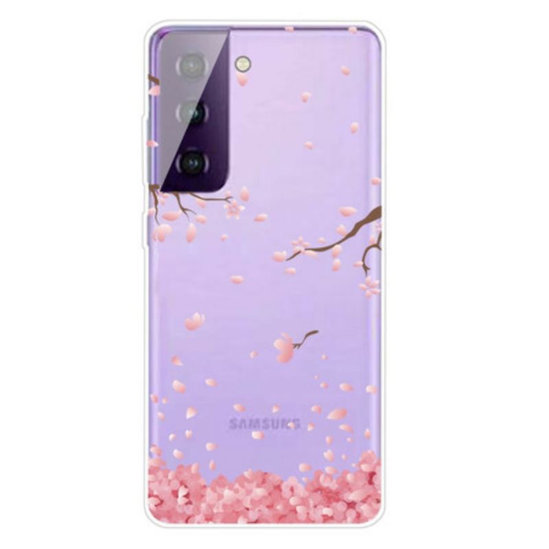 Coque Samsung Galaxy S21 FE Branches à Fleurs