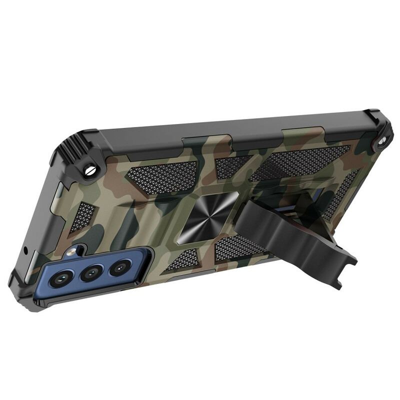 Coque Samsung Galaxy S21 FE Camouflage Support Amovible