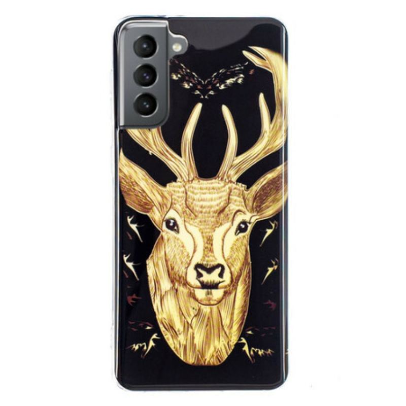 Coque Samsung Galaxy S21 FE Cerf Majestueux Fluorescente