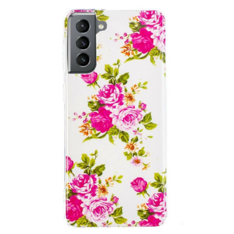 Coque Samsung Galaxy S21 FE Fleurs Liberty Fluorescente